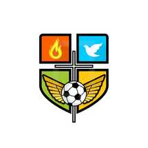 sports, soccer ball, cross, shield, flames, and dove icon 