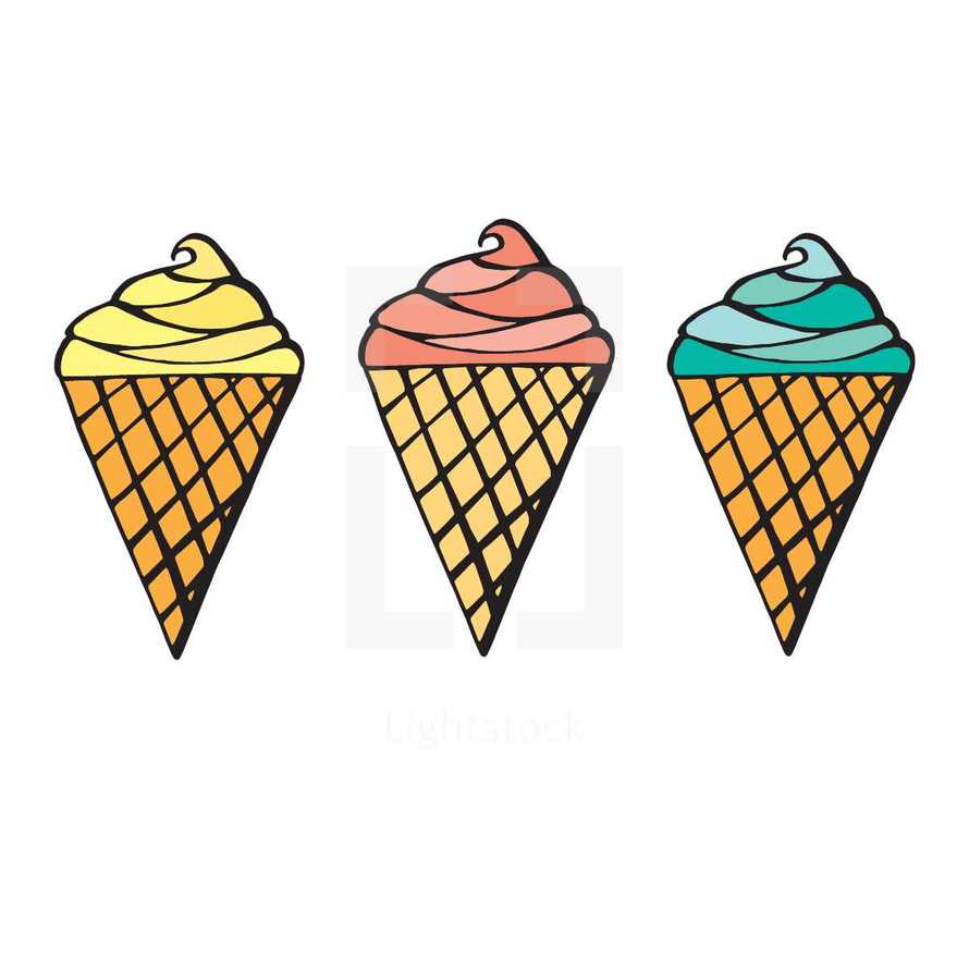 ice cream cone icons 