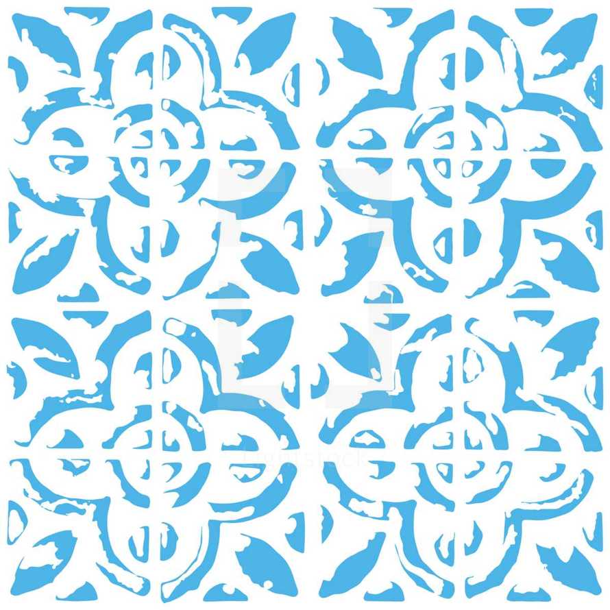 floral tile pattern. Seamless pattern with dutch ornaments in delftware or delft blue pottery style. Delft Kitchen and Fireplace Tiles. Graphic element for design saved as an vector illustration in file format EPS