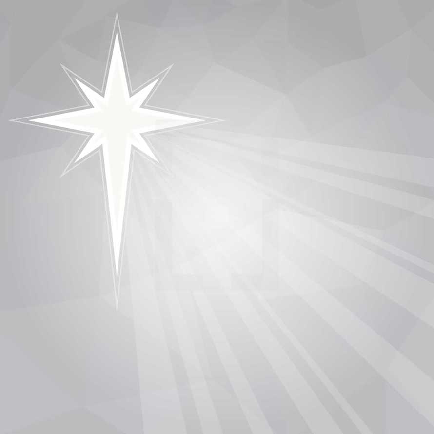 A Christmas background with a star and silver sky.