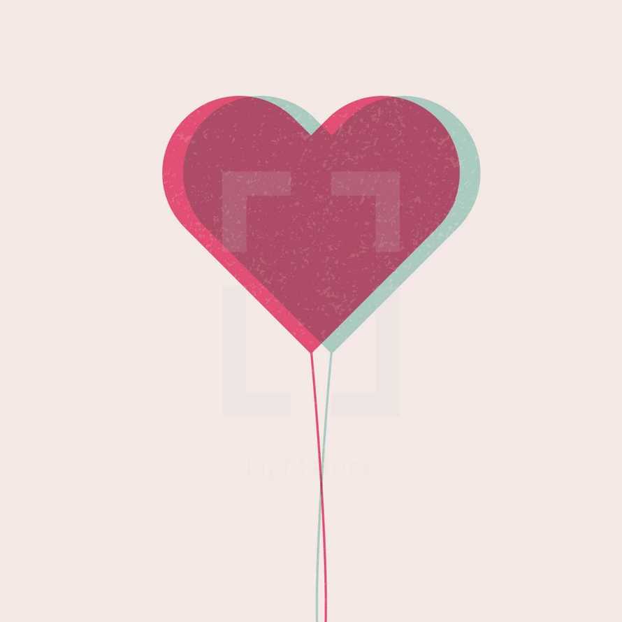 Valentine's day heart-shaped balloon illustration.