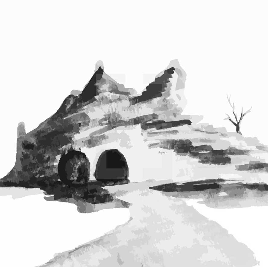 watercolor empty tomb 