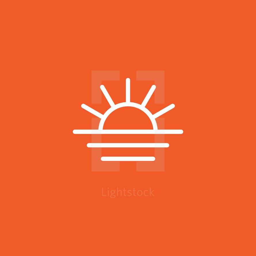 minimalistic sunset icon