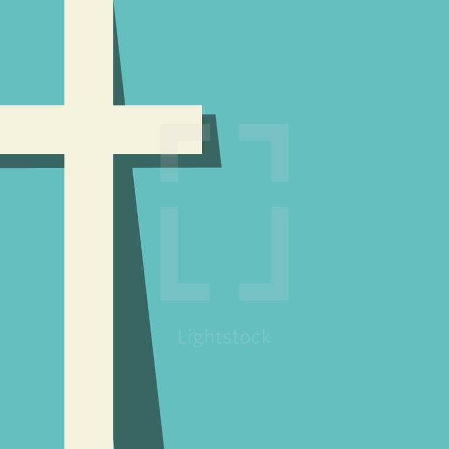 Vector cross illustration with shadow,