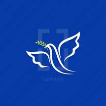 Dove, a symbol of peace and purity. The biblical symbol of the Holy Spirit.
