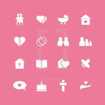 Set of family related icons.