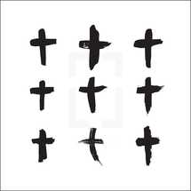 painted crosses set.