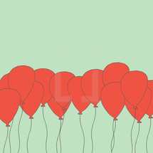 red ballons illustration.
