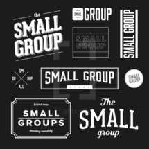small group vector badges set. 