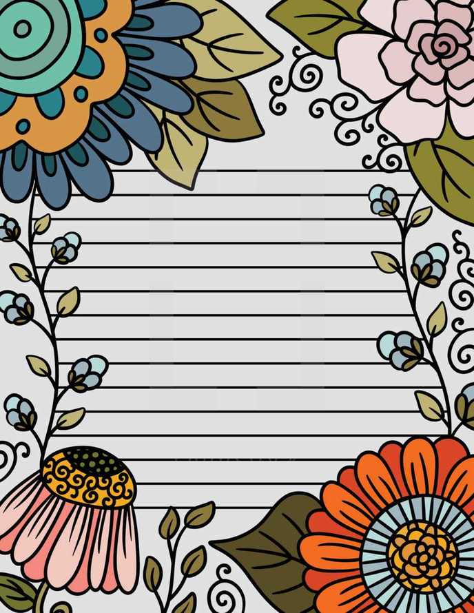 floral border and lines 