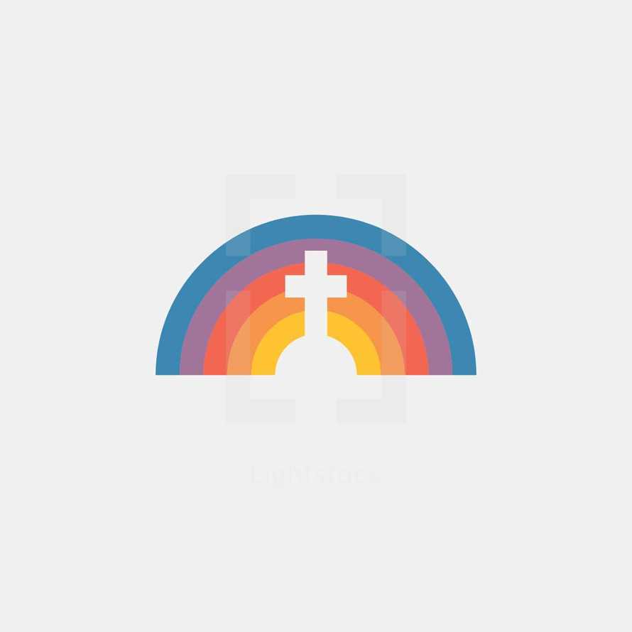 cross in a rainbow 