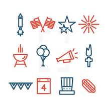 Independence Day vector icons pack. 