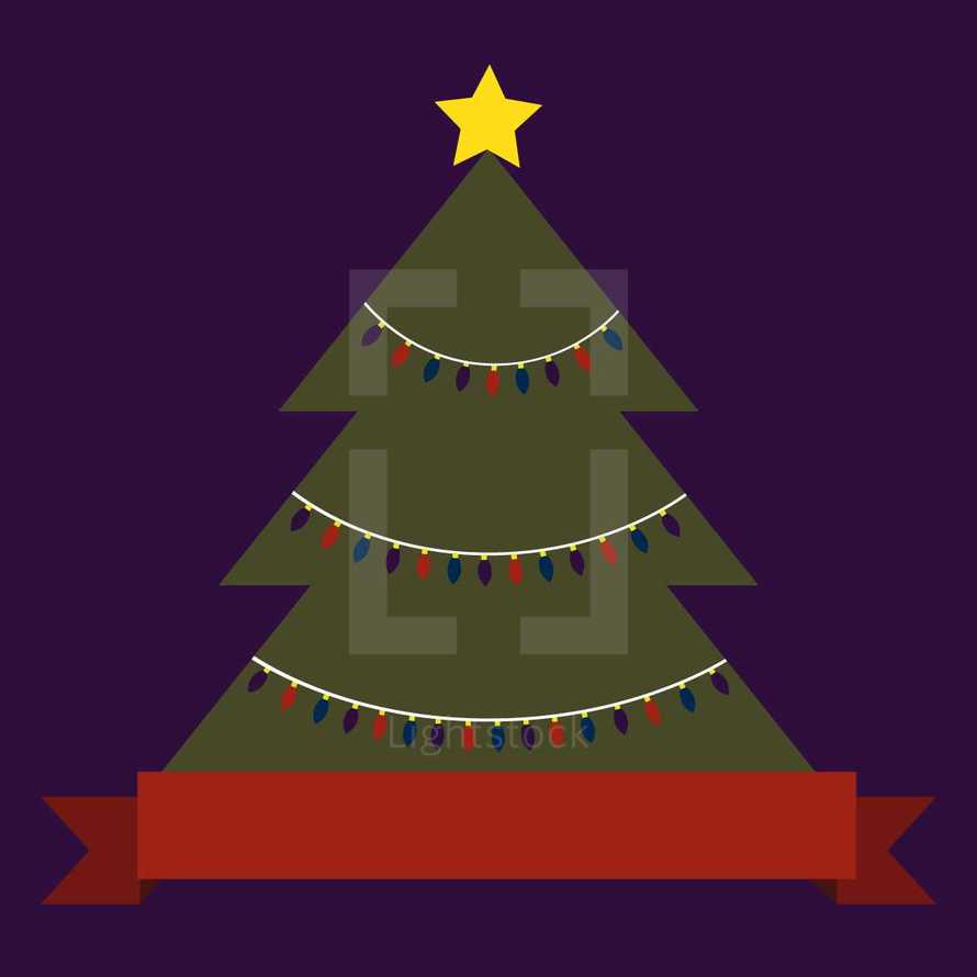 Christmas tree with banner 
