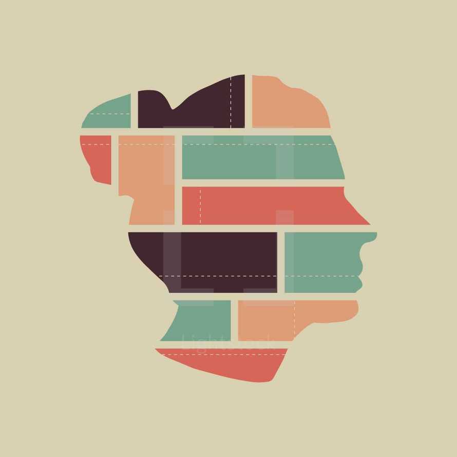 abstract illustration of a woman's head 