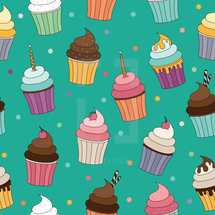 cupcake pattern background 