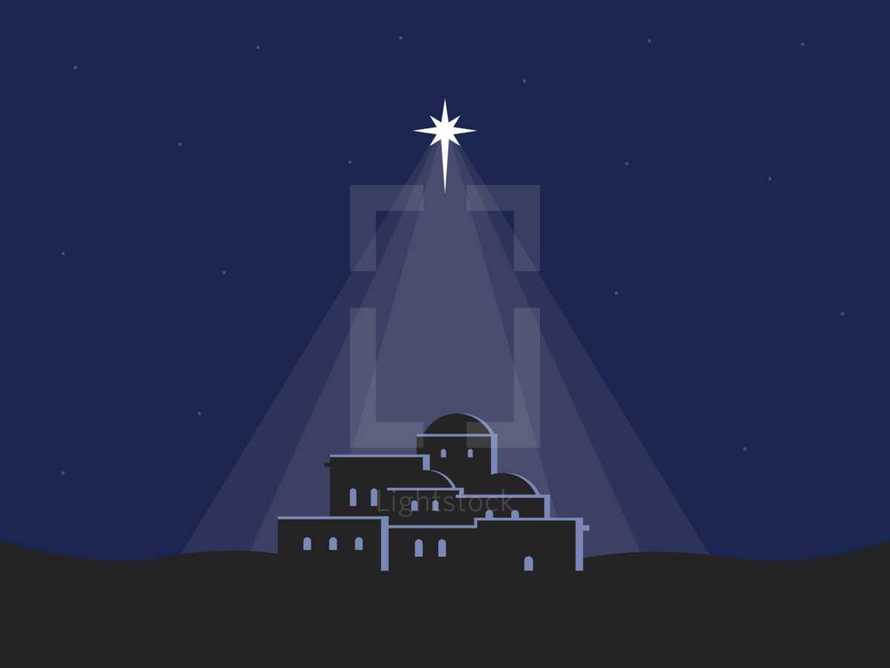 Bethlehem and star illustration
