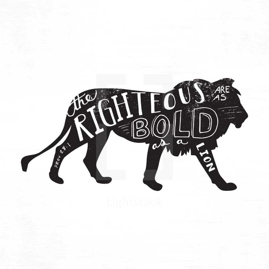 Hand drawn lettering on lion silhouette. 