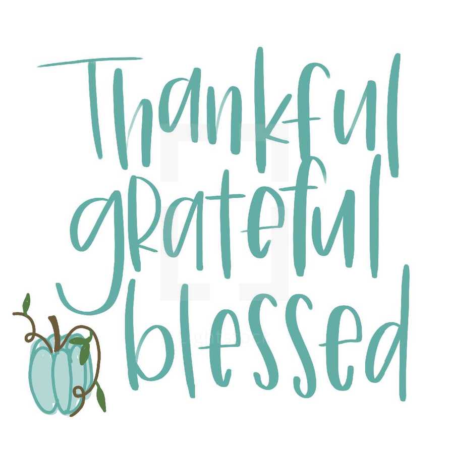 thankful, grateful, blessed 
