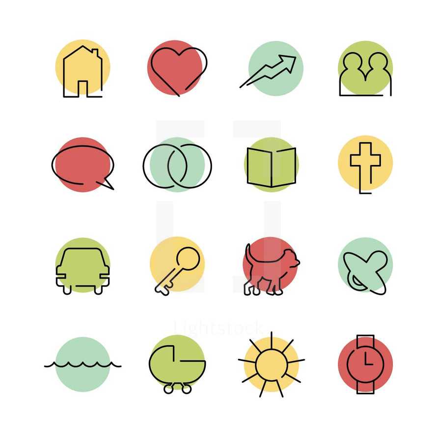 Modern family icon pack. 