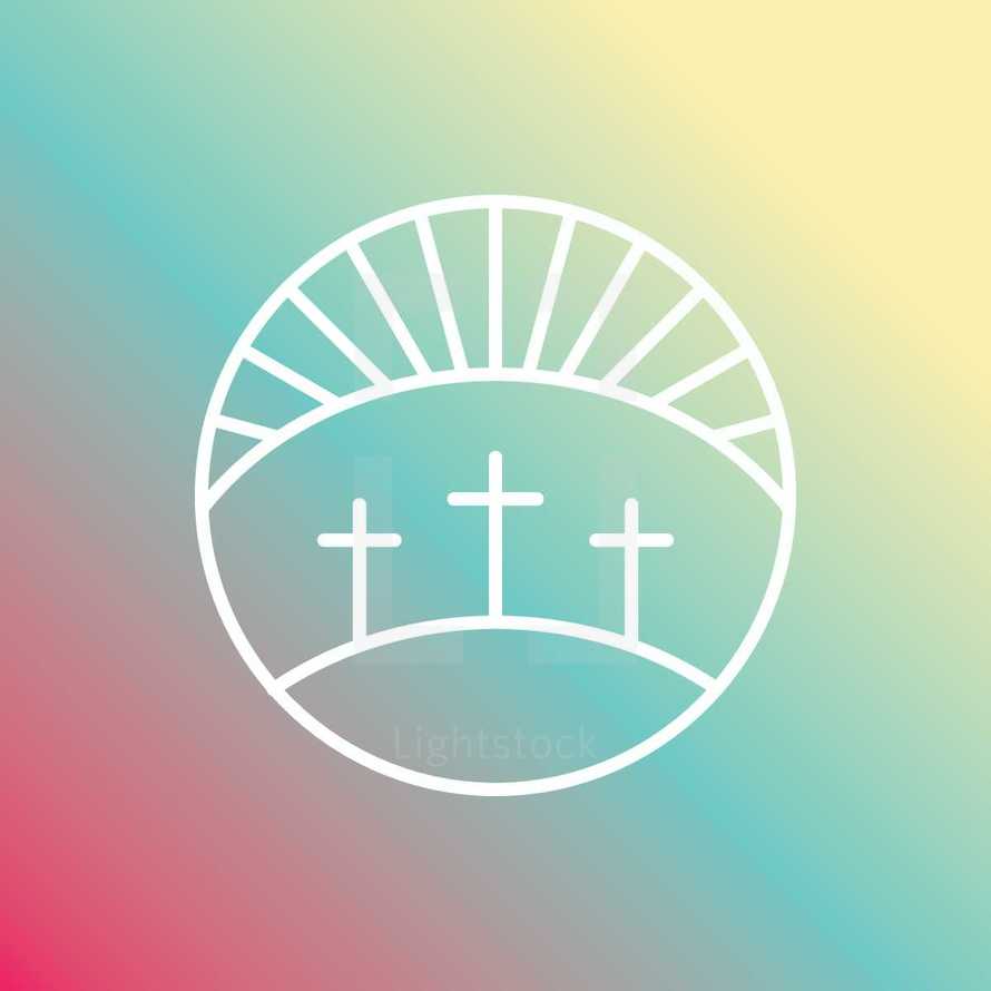 three crosses Easter icon 