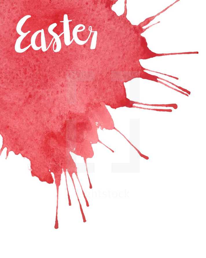 Vector watercolor background with Easter hand lettering.