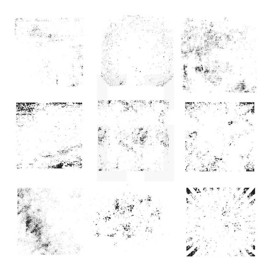Set of grunge vector background textures. 