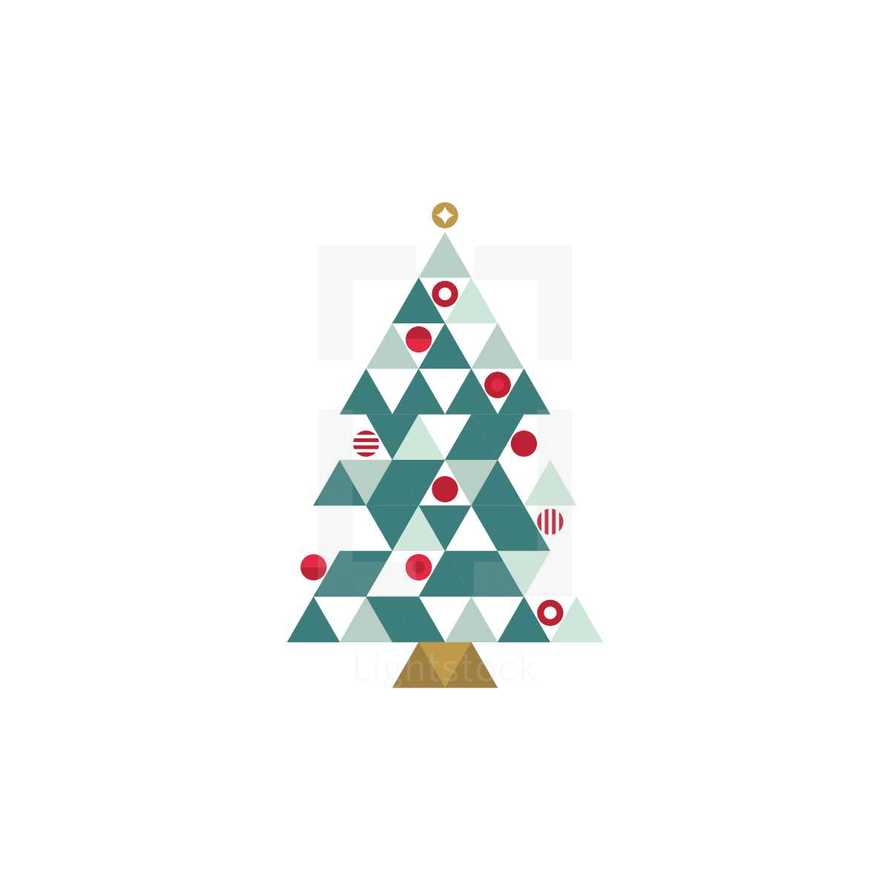 modern geometric Christmas tree icon