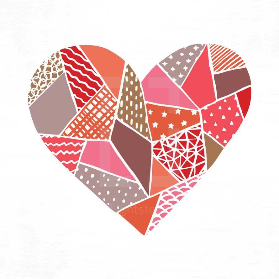 quilted heart illustration. 