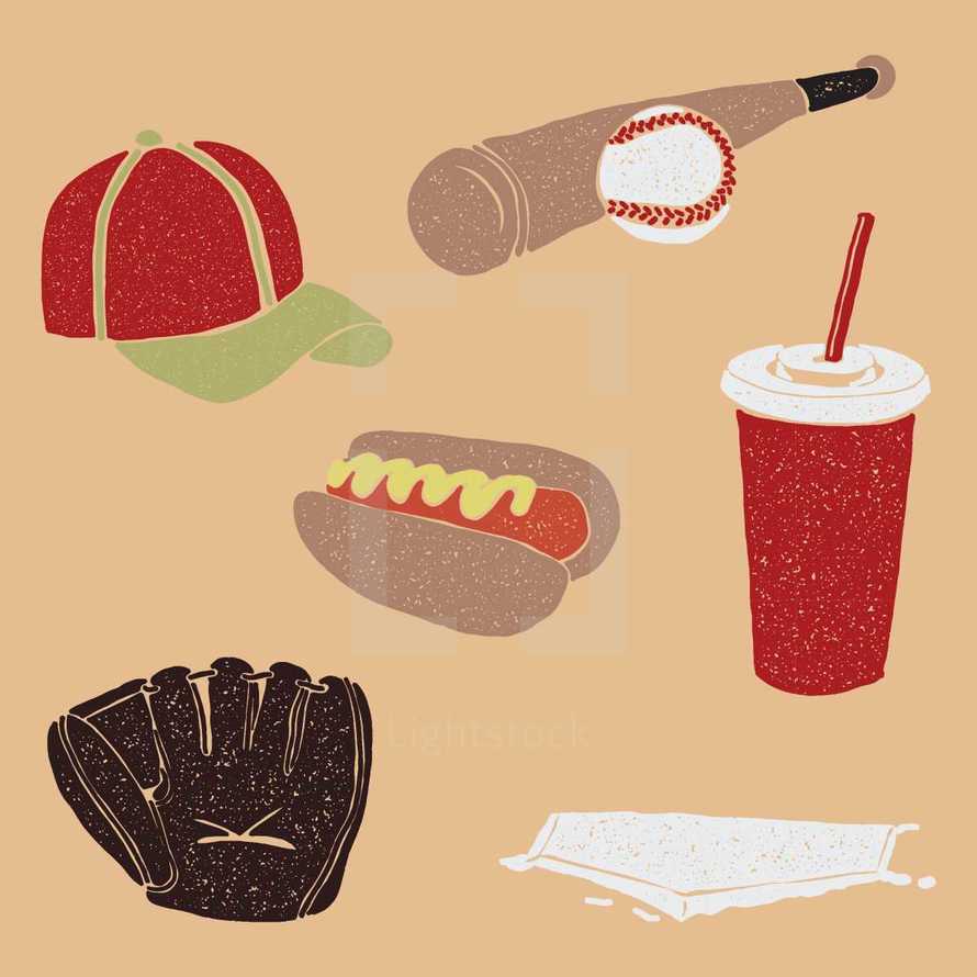 baseball icon set 