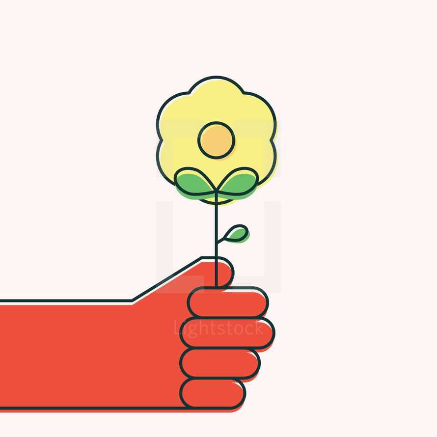 hand holding a flower 