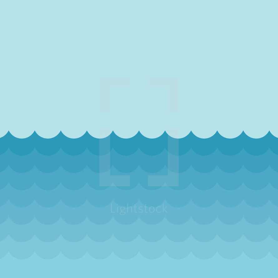 Ocean waves illustration.