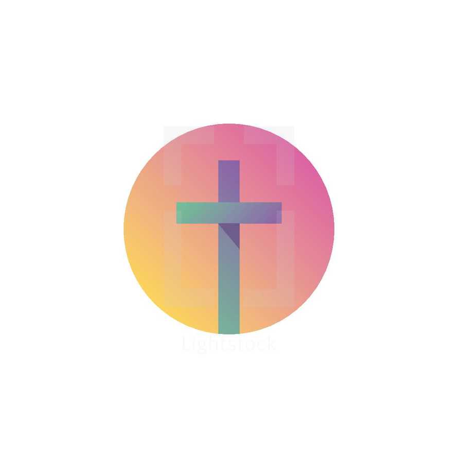 modern Easter cross in badge form