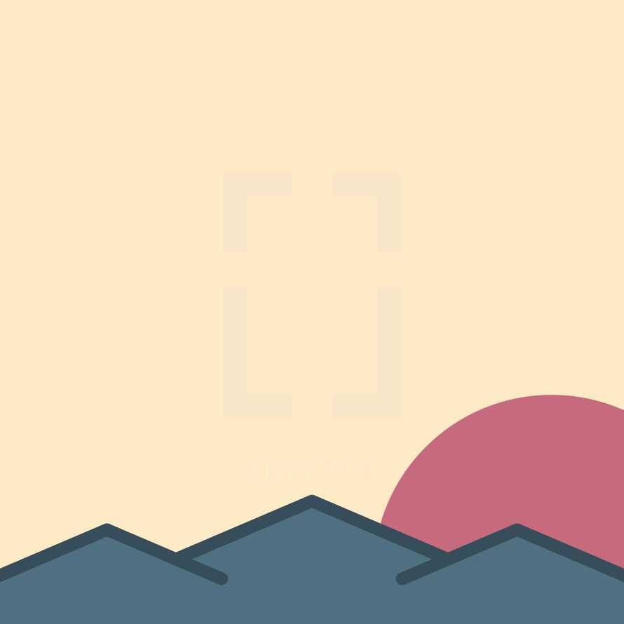 mountain sunrise icon 
