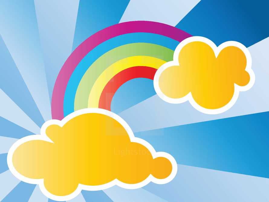 rainbow and clouds icon