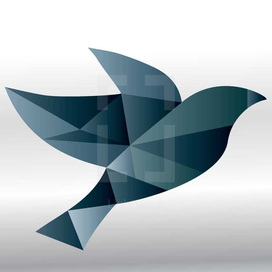 A geometric style dove representing freedom and the Holy Spirit. 