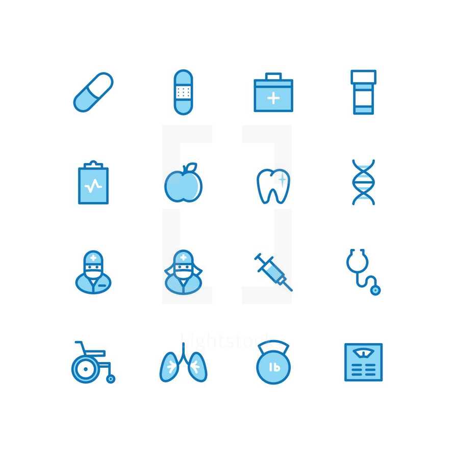 health icon set 