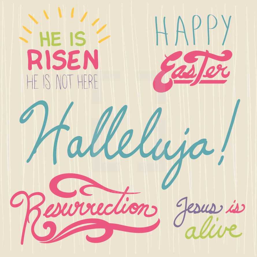 He is risen, resurrection, jesus is alive,... — Design element ...