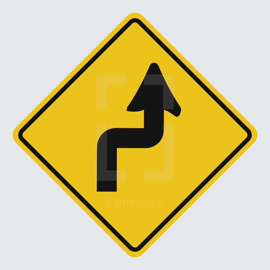 Turn street sign 