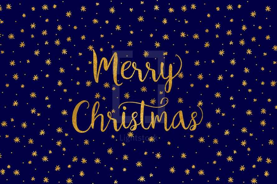 Merry Christmas and star pattern background 