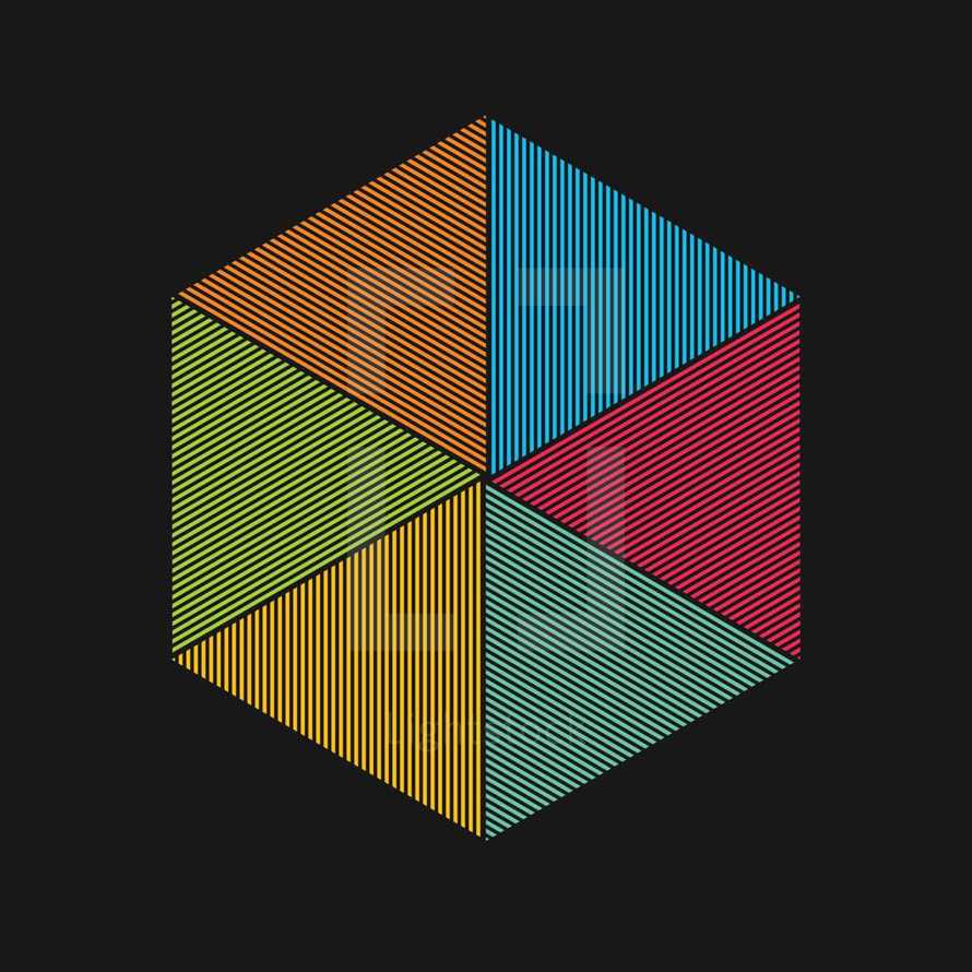 colorful hexagon sections 