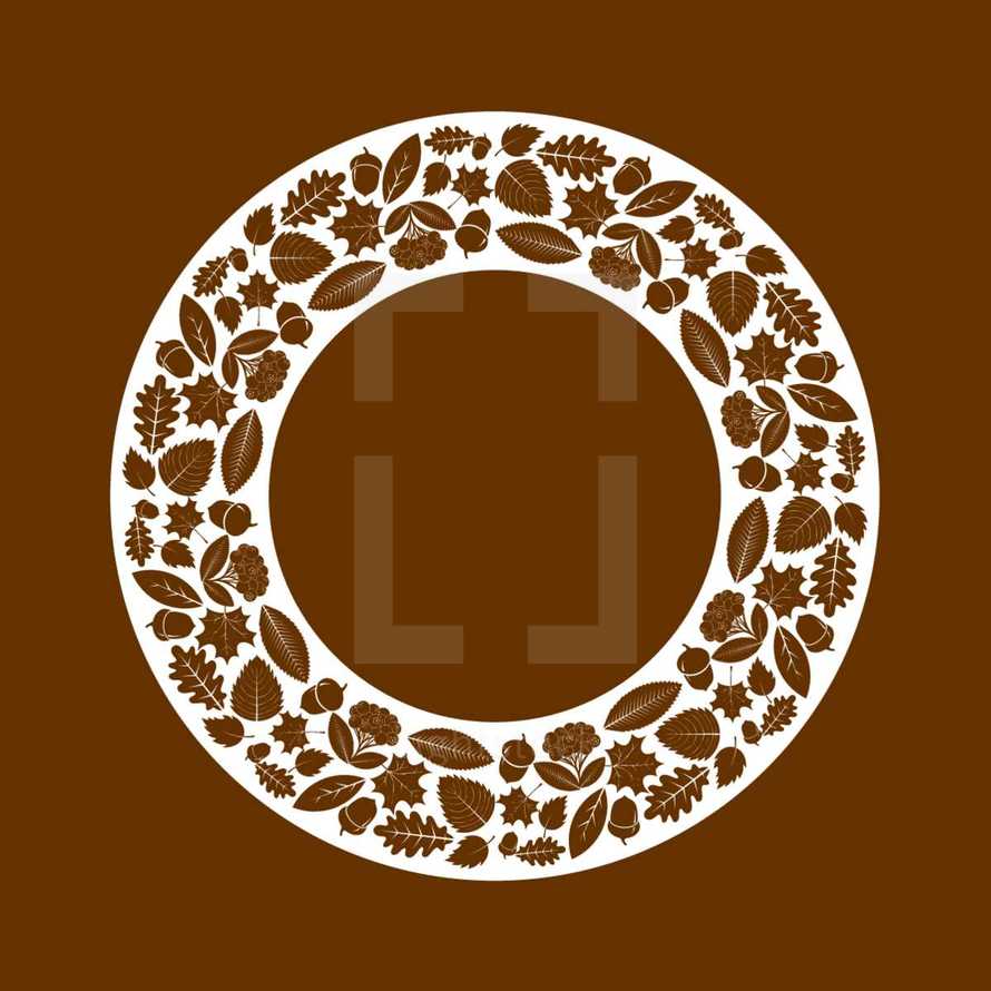 brown and white fall circle 
