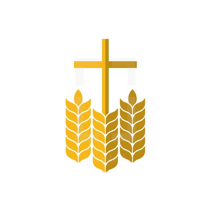 cross and wheat 