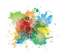 abstract art colorful paint splatter 