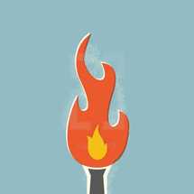 illustration of torch with flame.