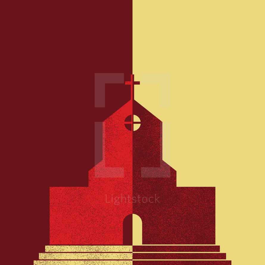 church split conceptual illustration.