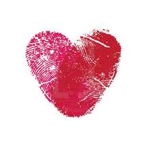 fingerprint heart illustration. 