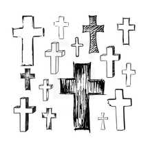sketched crosses 