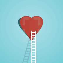 Illustration of a ladder leading to a heart.