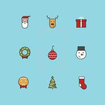 Christmas icons set.