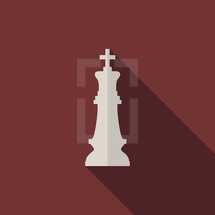 Flat king chess piece illustration. 